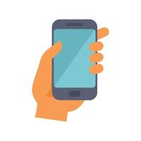 Hand holding smartphone with blank screen for copy space vector