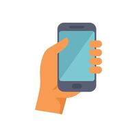 Hand holding smartphone with blank screen for copy space vector