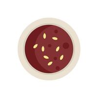Bowl containing red bean paste with sesame seeds on top vector