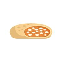 Half moon pie showing filling with cranberries icon flat style vector