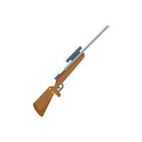 Hunting rifle with scope for shooting animals during hunt vector
