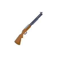 Hunting rifle with wooden stock lying diagonally isolated on white background vector