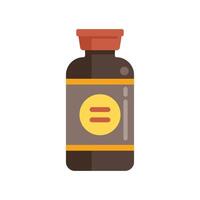 Medical glass bottle with cork containing syrup with label and two horizontal lines logo vector
