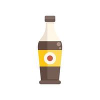 Glass bottle containing sparkling soft drink with yellow label vector