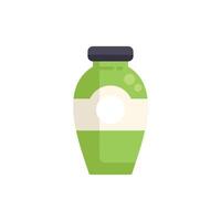 Green jar with blank label showing copy space for brand identity vector