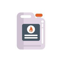Jerrycan with flammable liquid showing warning sign flat icon design vector
