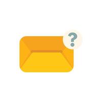 Yellow closed envelope receiving new message with question mark vector
