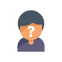 Male avatar icon with question mark having unknown identity vector