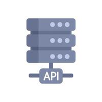 Api connecting to server rack icon showing data exchange vector