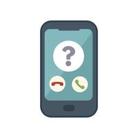 Smartphone showing incoming call from unknown caller id vector