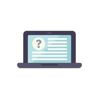 Laptop computer displaying question mark on screen vector