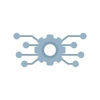 Electronic circuit board with gear showing digital technology concept vector