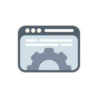 Website under construction with cogwheel representing web development vector
