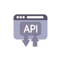 Website api interface exchanging data with up and down arrows vector