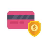 Credit card being protected by a shield with dollar sign vector