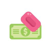 Pink bar of soap sitting on top of a bill with a dollar sign vector