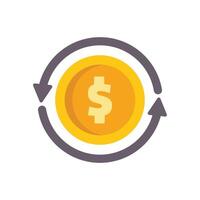 Money circulation with dollar coin rotating with arrows vector