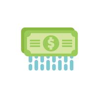 Money laundering with dollar bills washing with water vector