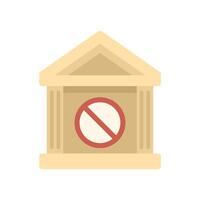 Government building with forbidden symbol displaying public restrictions vector