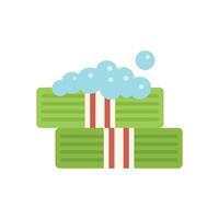 Stack of cash being laundered with soap and water vector