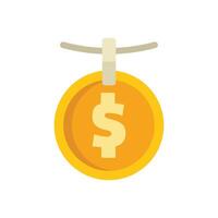 Golden coin hanging on string for business success concept vector