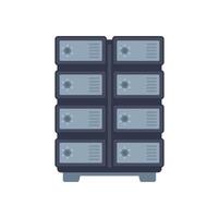 Secure server rack storing and protecting data information vector