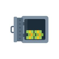 Open bank vault containing stacks of money security and savings vector