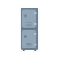 Double metal locker door with lock and handle for storage vector