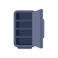 Empty open metal safe with shelves for storing valuables vector