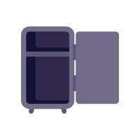 Empty retro refrigerator with open door waiting to be filled vector