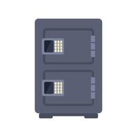 Large grey metal safe deposit box with keypad locking system vector