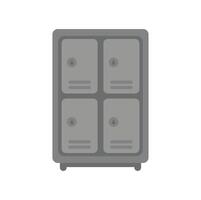 Gray metal storage locker with combination lock showing closed vector