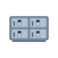 Bank safe deposit boxes showing protecting savings using security vector
