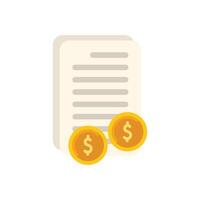 Invoice document representing money for payment with golden coins vector