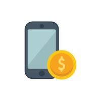 Mobile phone displaying online payment with dollar coin vector