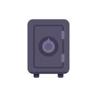Closed metal safe for storing valuables protecting money and documents vector