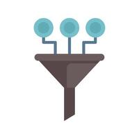 Data funnel processing information sorting digital analysis icon vector