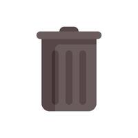 Gray trash can icon depicting discarding garbage vector