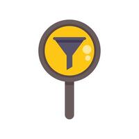 Funnel filtering information sorting through data icon vector