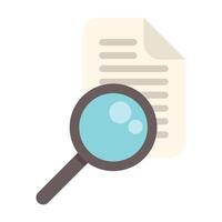 Magnifying glass examining document for errors vector