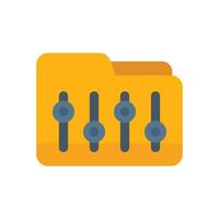 Folder icon displaying digital audio mixing sliders vector
