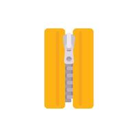 Yellow zipper fastener keeping things secure on white background vector