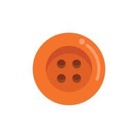 Orange button with four holes is lying on white background vector