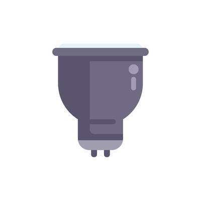Halogen light bulb shining brightly in simple style