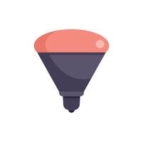 Red smart led light bulb shining with lower part in grey color vector