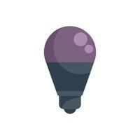Purple smart light bulb shining with energy efficient technology vector