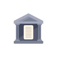 Government building facade with columns displaying important document vector