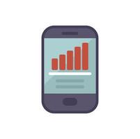 Smartphone showing a growing chart on its screen vector