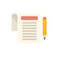 Yellow pencil near folded paper with red header writing important information vector