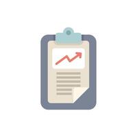 Clipboard showing growth chart with upward arrow and statistics report vector
